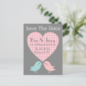 日付の鳥はがきキスをするをポップ・アートの保存する 案内ポストカード (スタンド正面)