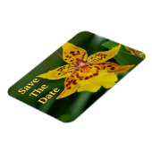 日付の黄色い蘭の磁石を保存 マグネット (左側)