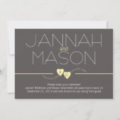 日付の黄色のハートの保存 セーブザデート (正面)