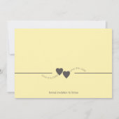 日付の黄色のハートの保存 セーブザデート (裏面)