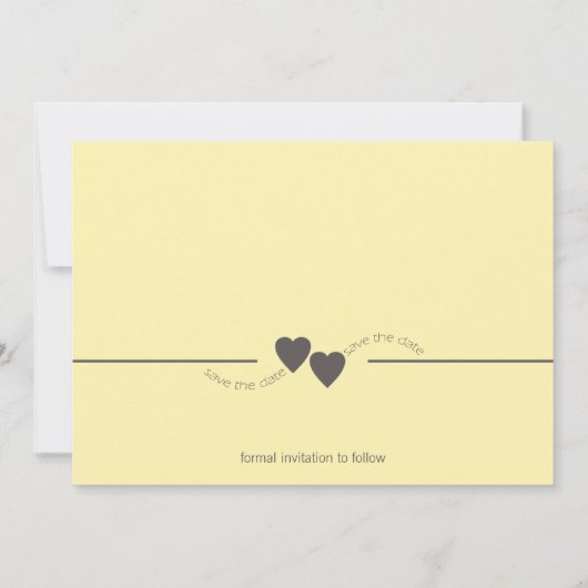 日付の黄色のハートの保存 セーブザデート (裏面)