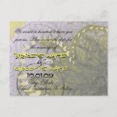 日付の黄色のハートを保存 – 案内ポストカード (裏面)