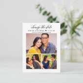 日付の黒いスクリプモダントのフォトコラージュの変更 案内ポストカード (スタンド正面)