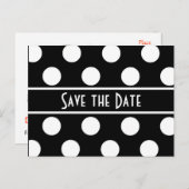 日付の黒い水玉模様写真はがきを保存 案内ポストカード (正面/裏面)