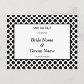 日付の黒い水玉模様葉書を保存 案内ポストカード (正面)