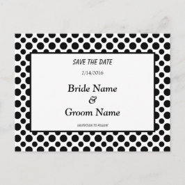 日付の黒い水玉模様葉書を保存 案内ポストカード