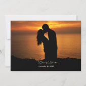 日付の黒と金ゴールドテンプレートカードの保存 セーブザデート (裏面)