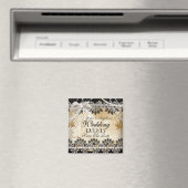 日付の黒結婚色ベージュを保存 マグネット (インサイチュ (食洗機))