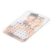 日付の5行の結婚カレンシンプルダーの写真を保存 マグネット (左側)