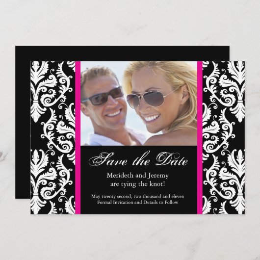 日付の~の結婚式のテンプレートを救って下さい セーブザデート (正面/裏面)