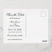 日付のSageグリーンフォトをArchスクリプト金ゴールドに保存 箔招待状ポストカード (裏面)