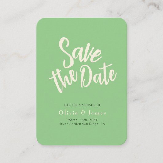 日付のWebサイト結婚QRコードをミニマル保存 エンクロージャーカード (正面)