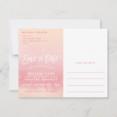 日付はがきのサンゴグラデーションの水色を保存 セーブザデート (裏面)