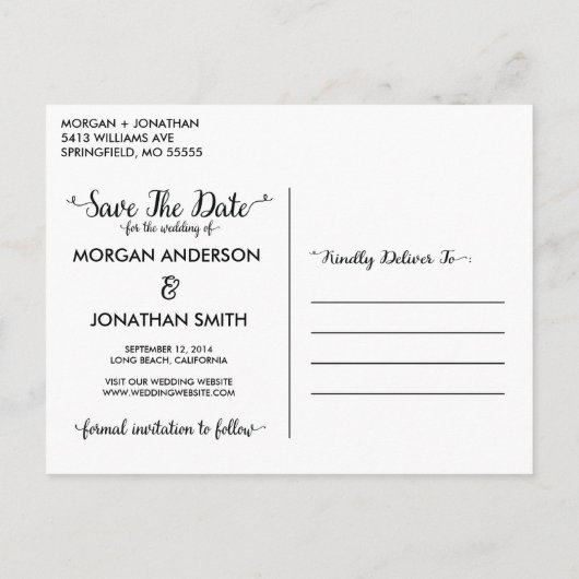 日付はがきのテンプレートの保存 案内ポストカード (裏面)