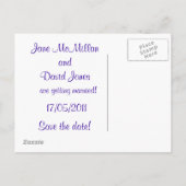 日付はがきの紫を保存 案内ポストカード (裏面)