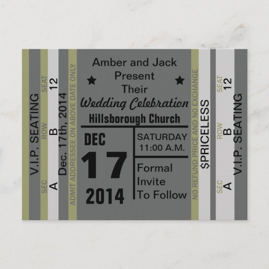 日付はがきをおもしろい保存するチケット 案内ポストカード (正面)