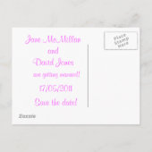 日付はがきをピンク色で保存する 案内ポストカード (裏面)