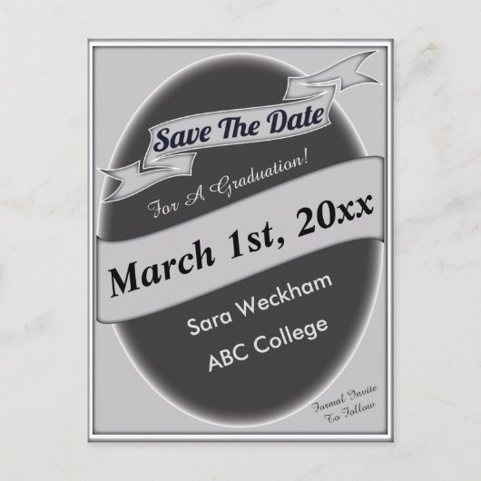 日付はがきを保存して卒業 ポストカード (正面)