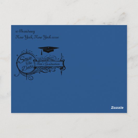 日付はがきを保存して卒業 ポストカード (裏面)