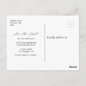 日付はがきを保存するブルゴーニュの埃っぽい青いフローラ ポストカード (裏面)