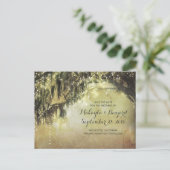 日付はがきを保存するライトと古いツリーの文字列 案内ポストカード (スタンド正面)