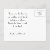 日付はがきを保存するヴィンテージ結婚式 案内ポストカード (裏面)