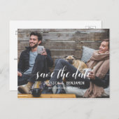 日付はがきを保存する手書きのスクリプト写真 インビテーションポストカード (正面/裏面)