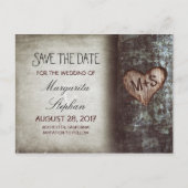 日付はがきを保存する素朴な古い木 案内ポストカード (正面)