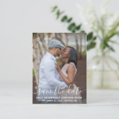 日付はがきを保存する縦型フォトウェディング ポストカード (スタンド正面)