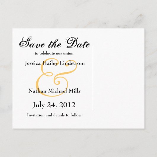 日付はがきを保存する – 黄色のひまわり 案内ポストカード (裏面)