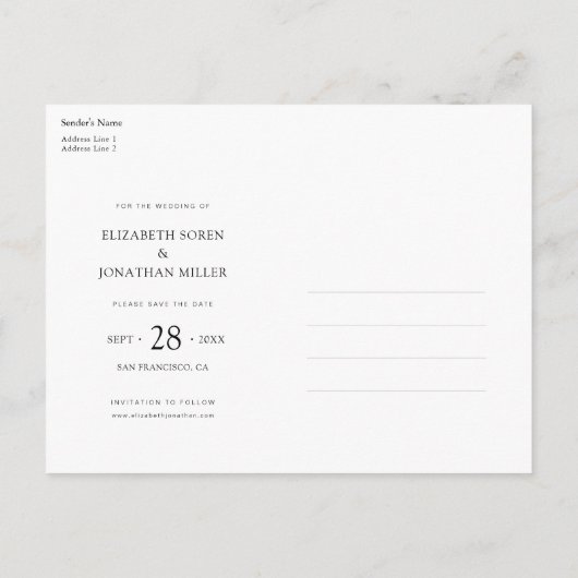 日付はがきを写真と共に保存する 案内ポストカード (裏面)