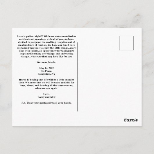 日付はがきを変更おもしろいする ポストカード (裏面)