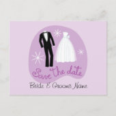 日付はがきを紫で保存 案内ポストカード (正面)