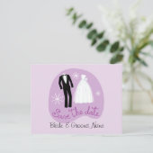 日付はがきを紫で保存 案内ポストカード (スタンド正面)