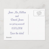 日付はがきを薄紫に保存 案内ポストカード (裏面)