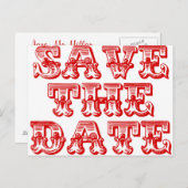 日付はがきを赤で保存 案内ポストカード (正面/裏面)