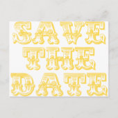 日付はがきを黄色で保存 案内ポストカード (正面)