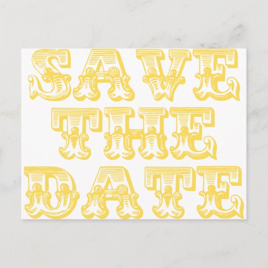 日付はがきを黄色で保存 案内ポストカード (正面)