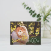 日付はがきを黄色と灰色で保存する 案内ポストカード (スタンド正面)