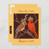 日付はがきを（鳥）ショウジョウコウカンチョウカップルで保存 案内ポストカード (正面/裏面)