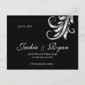 日付はがきブラックシルバーリーフを保存 案内ポストカード (裏面)