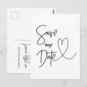 日付はがきモダン招待状の保存 ポストカード (正面/裏面)