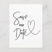 日付はがきモダン招待状の保存 ポストカード (正面)