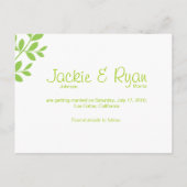 日付はがきライムグリーンリーフブランチを保存 案内ポストカード (裏面)