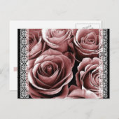 日付はがきヴィンテージPINK Rosesを保存 案内ポストカード (正面/裏面)