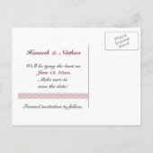 日付はがきヴィンテージPINK Rosesを保存 案内ポストカード (裏面)