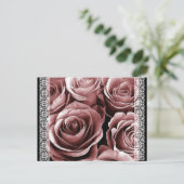 日付はがきヴィンテージPINK Rosesを保存 案内ポストカード (スタンド正面)