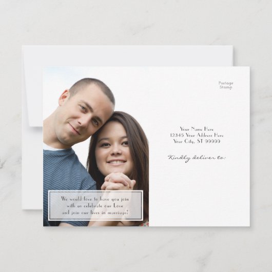 日付はがき文字列Lights Brickを保存 セーブザデート (裏面)