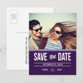 日付はがき紫を保存 案内ポストカード (正面/裏面)