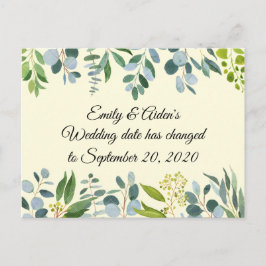 日付はがき結婚を変更する ポストカード